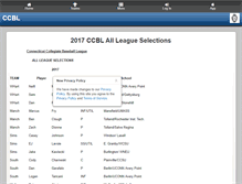 Tablet Screenshot of ctcollegebaseballleague.org